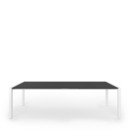 Table extensible Sushi, Fenix noir avec bord noir, L 177-271 x l 100 cm, Aluminium laqué blanc