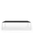 Table extensible Sushi, Stratifié noir, L 177-288 x l 90 cm, Aluminium laqué blanc