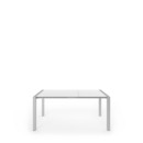 Table extensible Sushi, Stratifié blanc, L 100-170 x l 100 cm, Aluminium andoisé