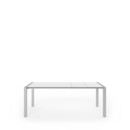 Table extensible Sushi, Stratifié blanc, L 125-205 x l 80 cm, Aluminium andoisé