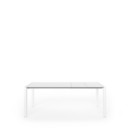 Table extensible Sushi, Stratifié blanc, L 125-205 x l 80 cm, Aluminium laqué blanc