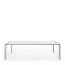 Table extensible Sushi, Stratifié blanc, L 177-271 x l 100 cm, Aluminium andoisé