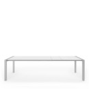 Table extensible Sushi, Stratifié blanc, L 177-288 x l 90 cm, Aluminium andoisé