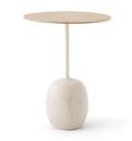 Table d'appoint Lato, Rond (Ø 40 cm), Chêne / marbre Crema Diva