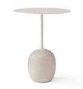 Table d'appoint Lato, Rond (Ø 40 cm), Blanc ivoire & marbre Crema Diva