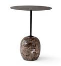 Table d'appoint Lato, Rond (Ø 40 cm), Noir chaud / marbre Emparador