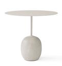 Table d'appoint Lato, Oval (L 50 x L 40 cm), Blanc ivoire & marbre Crema Diva