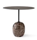 Table d'appoint Lato, Oval (L 50 x L 40 cm), Noir chaud / marbre Emparador