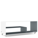 Sideboard R 111N, Bicolore   , Blanc pur (RAL 9010) - Gris basalte (RAL 7012), Roulettes transparentes