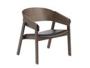 Cover Lounge Chair, Teinté brun foncé/Cuir noir
