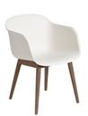 Fiber Armchair Wood, Blanc naturel / marron foncé