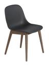 Chaise Fiber Side Wood, Noir / marron foncé