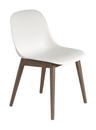 Fiber Side Chair Wood, Blanc naturel / marron foncé
