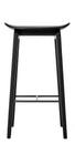 NY11 Tabouret bar, Version cuisine: hauteur de l'assise 65 cm, Chêne teinté noir, Sans coussin d'assise