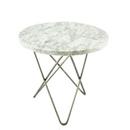 Mini O Table, Blanc Carrara, Acier inoxydable 