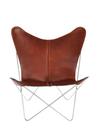 Trifolium Butterfly Chair, Cognac, Acier inoxydable 