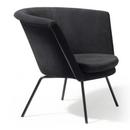 Fauteuil H57, Noir peint par poudrage, Cuir suède, Noir