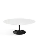 Table basse ovale Saarinen, Noir, Stratifié blanc
