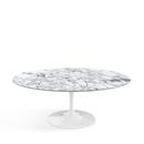 Table basse ovale Saarinen, Blanc, Marbre Arabescato (blanc avec tons gris)