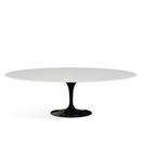 Table ovale Saarinen, L 244 cm x l 137 cm, Noir, Stratifié blanc