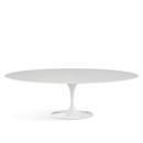 Table ovale Saarinen, L 244 cm x l 137 cm, Blanc, Stratifié blanc