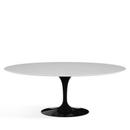 Table ovale Saarinen, L 198 cm x L 121 cm, Noir, Stratifié blanc