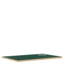 Plateau de table Eiermann, Linoleum vert conifère (Forbo 4174) avec bords en chêne, 140 x 80 cm