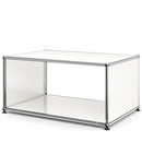 Table d'appoint avec panneaux latéraux USM Haller, 75 cm, Sans tablette intérieure en verre, Blanc pur RAL 9010