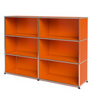 Meuble mixte Highboard L ouvert, Orange pur RAL 2004