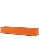 Meuble bas Lowboard XL USM Haller, personnalisable, Orange pur RAL 2004, Avec 3 portes abattantes, 50 cm