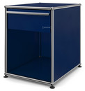 Table de chevet USM avec tiroir, Bleu acier RAL 5011, Grand (H 54 x l 42,5 x P 53 cm)
