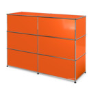 Comptoir d’accueil USM Haller version 1, Orange pur RAL 2004, 150 cm (2 éléments), 50 cm