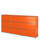 Comptoir d’accueil USM Haller version 1, Orange pur RAL 2004, 225 cm (3 éléments), 35 cm
