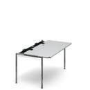 Table USM Haller Advanced, 150 x 75 cm, 02-Stratifié gris perle, Plateau coulissant à droite