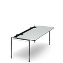 Table USM Haller Advanced, 200 x 75 cm, 02-Stratifié gris perle, Sans plateau coulissant