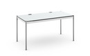Table USM Haller Plus, 150 x 75 cm, 02-Stratifié gris perle, Sans plateau coulissant