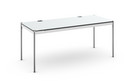 Table USM Haller Plus, 175 x 75 cm, 02-Stratifié gris perle, Sans plateau coulissant