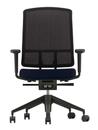 AM Chair, Noir, Bleu foncé/brun, Avec accotoirs 2D, Aluminium finition époxy noir foncé