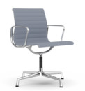 Aluminium Chair EA 103 / EA 104, EA 103 - non-pivotante, Bleu foncé / ivoire, Chromé