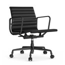 Aluminium Chair EA 117, Aluminium finition époxy noir foncé, Cuir, Nero
