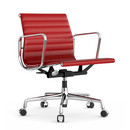 Aluminium Chair EA 117, Chromé, Cuir (Standard), Rouge