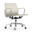 Aluminium Chair EA 117, Chromé, Cuir, Neige