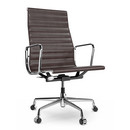 Aluminium Chair EA 119, Chromé, Cuir Premium F, Chocolat