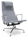 Aluminium Chair EA 124, Poli, Hopsak, Bleu foncé / ivoire