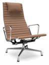 Aluminium Chair EA 124, Chromé, Hopsak, Cognac / ivoire