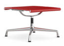Aluminium Chair EA 125, Piétement chromé, Cuir, Rouge