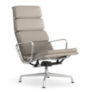Soft Pad Chair EA 222, Piétement poli, Cuir Premium F sable, Plano gris mauve