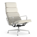 Soft Pad Chair EA 222, Piétement poli, Cuir Premium F neige, Plano blanc