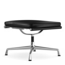 Soft Pad Chair EA 223, Piétement chromé, Cuir Premium F nero, Plano nero