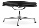 Soft Pad Chair EA 223, Piétement chromé, Cuir Standard nero, Plano nero